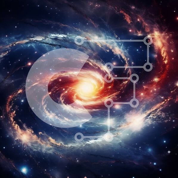 Intra Συλλεκτικό Ξύλινο Παζλ Plywood  4mm - Δονούμενη εικόνα ενός στροβιλιζόμενου γαλαξία στο διάστημα Σε Ξύλινο Κουτί - Διαστάσεις: 10x10 cm – 25 κομμάτια