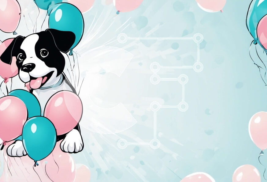 Σετ των 2 Intra Συλλεκτικό Ξύλινο Παζλ Plywood  4mm - Μαύρο και άσπρο σκυλί με μπαλόνια Σε Ξύλινο Κουτί - Διαστάσεις: 10x10 cm – 25 κομμάτια