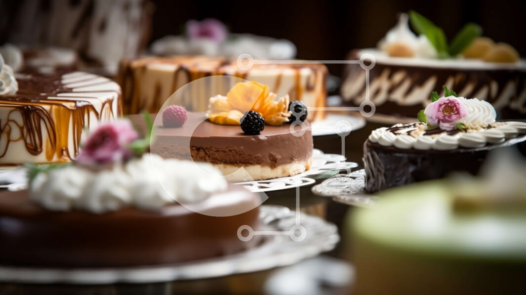 Σετ των 2 Intra Συλλεκτικό Ξύλινο Παζλ Plywood  4mm - Νόστιμα επιδόρπια σε ένα τραπέζι με παγωτό, φρούτα και άλλα γαρνιτούρα Σε Ξύλινο Κουτί - Διαστάσεις: 10x10 cm – 25 κομμάτια