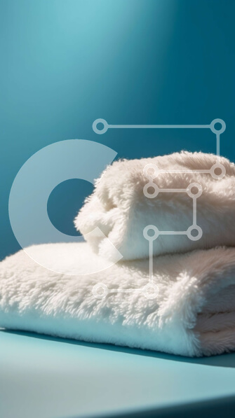 Intra Συλλεκτικό Ξύλινο Παζλ Plywood  4mm - Καθαρές και φρέσκες λευκές πετσέτες σε μπλε επιφάνεια Σε Ξύλινο Κουτί - Διαστάσεις Puzzle: 10x10 cm – 25 κομμάτια