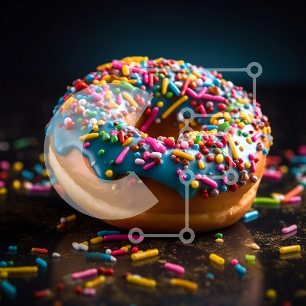 Σετ των 2 Intra Συλλεκτικό Ξύλινο Παζλ Plywood  4mm - Πολύχρωμα ψεκάζει σε ένα φρεσκογυαλισμένο ντόνατ Σε Ξύλινο Κουτί - Διαστάσεις: 10x10 cm – 25 κομμάτια