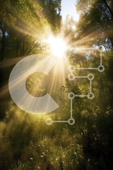 Σετ των 2 Intra Συλλεκτικό Ξύλινο Παζλ Plywood  4mm - Όμορφη εικόνα της ηλιαχτίδας μέσα από δασικά δέντρα Σε Ξύλινο Κουτί - Διαστάσεις: 10x10 cm – 25 κομμάτια