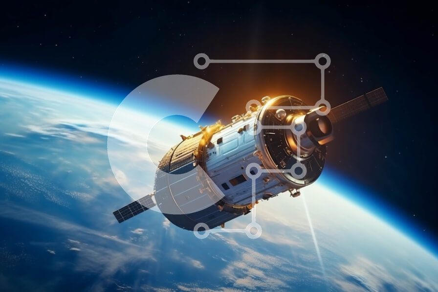 Intra Συλλεκτικό Ξύλινο Παζλ Plywood  4mm - Απίστευτη εικόνα ενός διαστημικού σκάφους σε τροχιά γύρω από τη Γη Σε Ξύλινο Κουτί - Διαστάσεις Puzzle: 10x10 cm – 25 κομμάτια