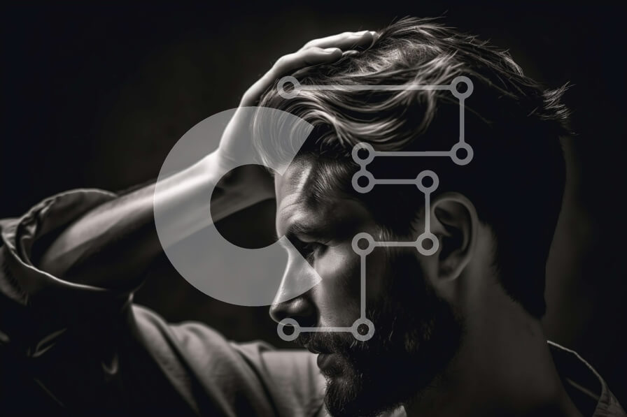 Intra Συλλεκτικό Ξύλινο Παζλ Plywood  4mm - Σοβαρός άνδρας με γένια και μακριά μαλλιά με σακάκι και πουκάμισο Σε Ξύλινο Κουτί - Διαστάσεις Puzzle: 10x10 cm – 25 κομμάτια