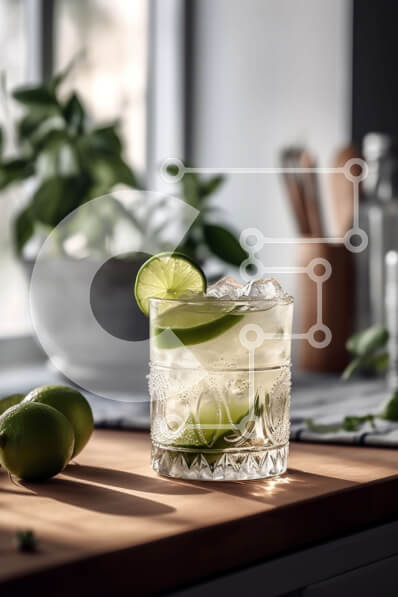 Σετ των 2 Intra Συλλεκτικό Ξύλινο Παζλ Plywood  4mm - Κοντινή εικόνα ενός δροσιστικού κοκτέιλ βότκας Σε Ξύλινο Κουτί - Διαστάσεις: 10x10 cm – 25 κομμάτια