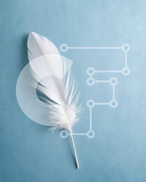 Intra Συλλεκτικό Ξύλινο Παζλ Plywood  4mm - Όμορφη εικόνα ενός λευκού φτερού σε γαλάζιο φόντο Σε Ξύλινο Κουτί - Διαστάσεις: 10x10 cm – 25 κομμάτια