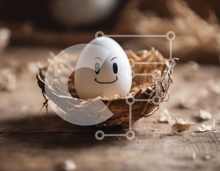 Intra Συλλεκτικό Ξύλινο Παζλ Plywood  4mm - Αυγό Smiley Face in Bird's Nest Σε Ξύλινο Κουτί - Διαστάσεις: 10x10 cm – 25 κομμάτια