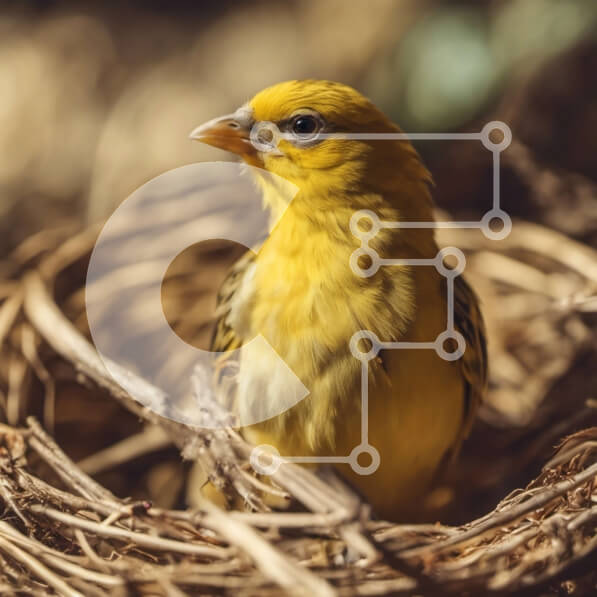 Intra Συλλεκτικό Ξύλινο Παζλ Plywood  4mm - Κίτρινο πουλί στη Φωλιά Σε Ξύλινο Κουτί - Διαστάσεις: 10x10 cm – 25 κομμάτια