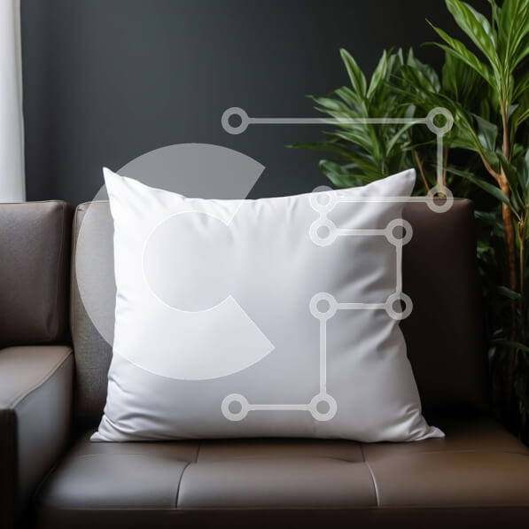 Intra Συλλεκτικό Ξύλινο Παζλ Plywood  4mm - Λευκό μαξιλάρι σε καφέ δερμάτινο καναπέ σε ένα άνετο σαλόνι Σε Ξύλινο Κουτί - Διαστάσεις Puzzle: 10x10 cm – 25 κομμάτια