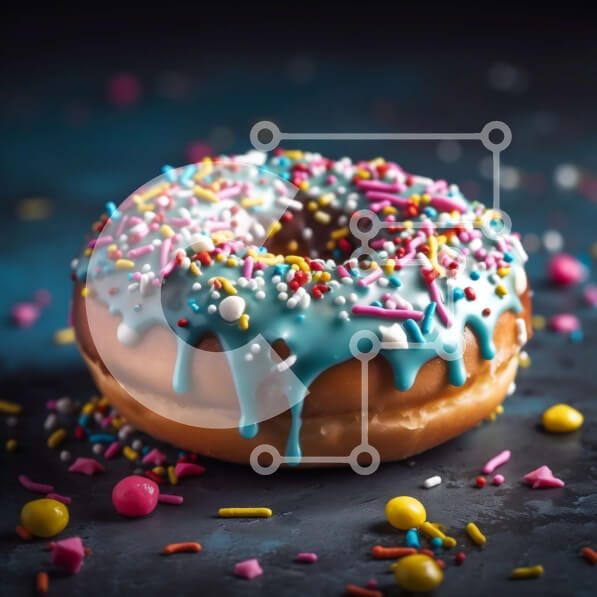 Σετ των 2 Intra Συλλεκτικό Ξύλινο Παζλ Plywood  4mm - Πολύχρωμο γυαλισμένο ντόνατ με ψεκασμούς σε σκοτεινή επιφάνεια Σε Ξύλινο Κουτί - Διαστάσεις: 10x10 cm – 25 κομμάτια