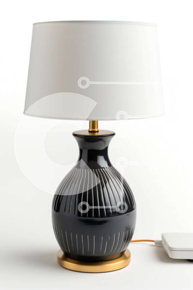 Intra Συλλεκτικό Ξύλινο Παζλ Plywood  4mm - Μινιμαλιστικό ασπρόμαυρο επιτραπέζιο φωτιστικό με λευκή απόχρωση Σε Ξύλινο Κουτί - Διαστάσεις Puzzle: 10x10 cm – 25 κομμάτια