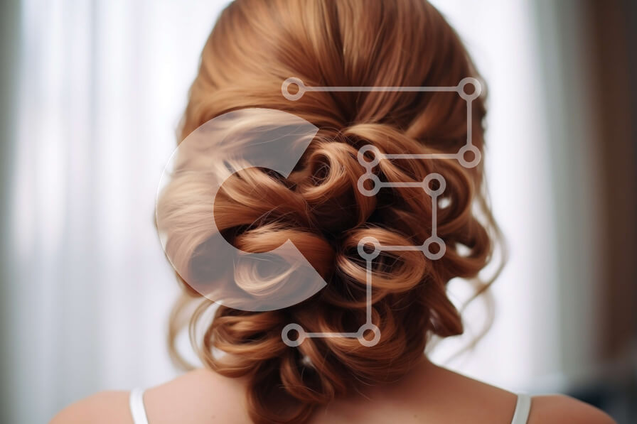 Intra Συλλεκτικό Ξύλινο Παζλ Plywood  4mm - Εκπληκτικό πορτρέτο μιας γυναίκας με μακριά σγουρά κόκκινα μαλλιά σε λευκό φόρεμα Σε Ξύλινο Κουτί - Διαστάσεις Puzzle: 10x10 cm – 25 κομμάτια