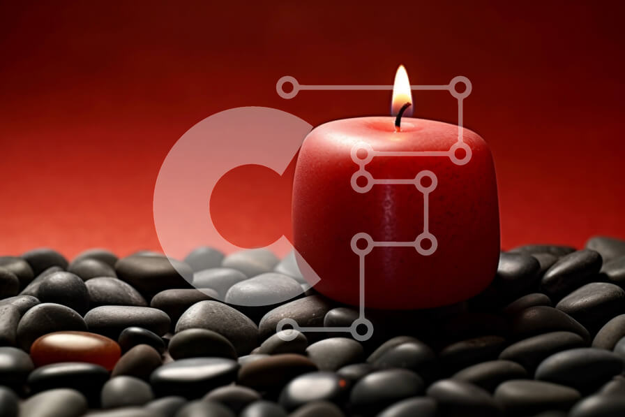 Intra Συλλεκτικό Ξύλινο Παζλ Plywood  4mm - Κόκκινο κερί σε μαύρους βράχους - φωτογραφία φόντου και υφής Σε Ξύλινο Κουτί - Διαστάσεις Puzzle: 10x10 cm – 25 κομμάτια