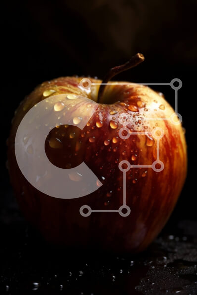 Σετ των 2 Intra Συλλεκτικό Ξύλινο Παζλ Plywood  4mm - Φρέσκο ​​μήλο με τα σταγονίδια νερού - φωτογραφία υψηλής ποιότητας Σε Ξύλινο Κουτί - Διαστάσεις: 10x10 cm – 25 κομμάτια