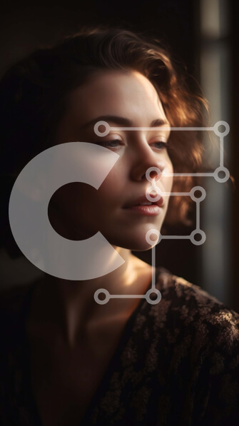 Intra Συλλεκτικό Ξύλινο Παζλ Plywood  4mm - Εκπληκτική εικόνα γυναίκας με μαύρο φόρεμα που κοιτάζει έξω από το παράθυρο Σε Ξύλινο Κουτί - Διαστάσεις Puzzle: 10x10 cm – 25 κομμάτια