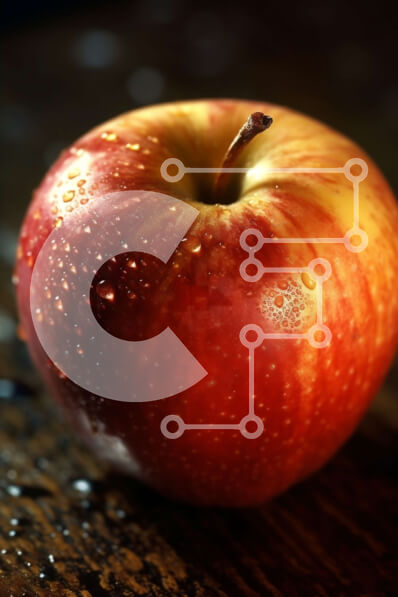 Σετ των 2 Intra Συλλεκτικό Ξύλινο Παζλ Plywood  4mm - Όμορφη εικόνα ενός φρέσκου μήλου με σταγονίδια νερού Σε Ξύλινο Κουτί - Διαστάσεις: 10x10 cm – 25 κομμάτια