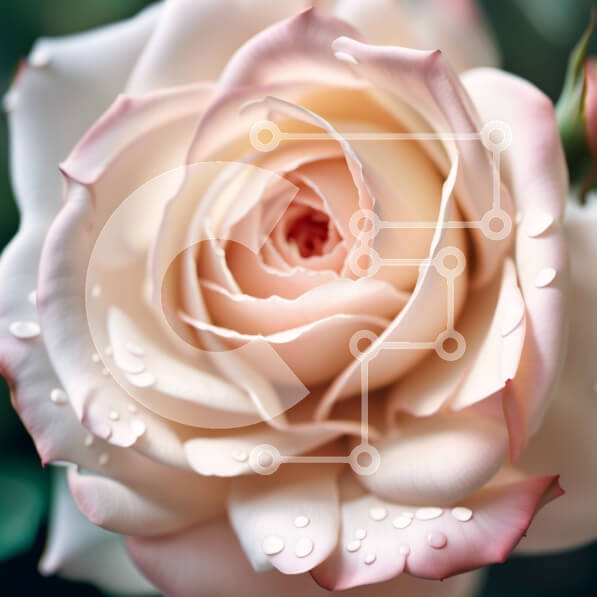 Intra Συλλεκτικό Ξύλινο Παζλ Plywood  4mm - Όμορφη κινηματογράφηση σε πρώτο πλάνο ενός λευκού τριαντάφυλλου με σταγονίδια νερού Σε Ξύλινο Κουτί - Διαστάσεις: 10x10 cm – 25 κομμάτια