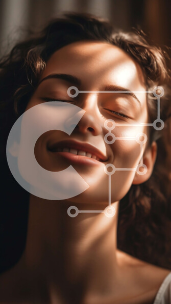 Intra Συλλεκτικό Ξύλινο Παζλ Plywood  4mm - Φιλική νεαρή γυναίκα με ζεστό χαμόγελο και σγουρά καστανά μαλλιά Σε Ξύλινο Κουτί - Διαστάσεις Puzzle: 10x10 cm – 25 κομμάτια