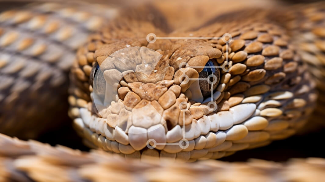 Σετ των 2 Intra Συλλεκτικό Ξύλινο Παζλ Plywood  4mm - Κοντινό πλάνο του κεφαλιού ενός κροταλία Σε Ξύλινο Κουτί - Διαστάσεις: 10x10 cm – 25 κομμάτια