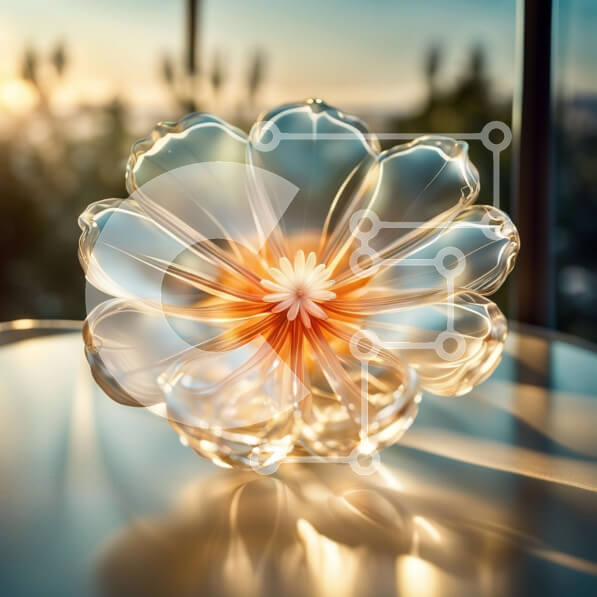 Intra Συλλεκτικό Ξύλινο Παζλ Plywood  4mm - Όμορφη εικόνα ενός ηλίανθου σε ένα διαφανές γυάλινο βάζο Σε Ξύλινο Κουτί - Διαστάσεις: 10x10 cm – 25 κομμάτια