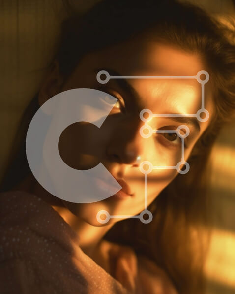 Intra Συλλεκτικό Ξύλινο Παζλ Plywood  4mm - Χαλαρωτική εικόνα μιας γυναίκας ξαπλωμένης στο κρεβάτι με το ζεστό φως του ήλιου στο πρόσωπό της Σε Ξύλινο Κουτί - Διαστάσεις Puzzle: 10x10 cm – 25 κομμάτια