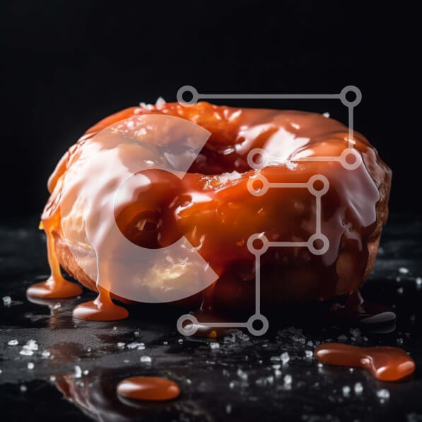 Σετ των 2 Intra Συλλεκτικό Ξύλινο Παζλ Plywood  4mm - Νόστιμη εικόνα από γλασαρισμένο ντόνατ με σάλτσα καραμέλας Σε Ξύλινο Κουτί - Διαστάσεις: 10x10 cm – 25 κομμάτια