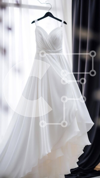 Intra Συλλεκτικό Ξύλινο Παζλ Plywood  4mm - Κομψό λευκό νυφικό στην κρεμάστρα Σε Ξύλινο Κουτί - Διαστάσεις Puzzle: 10x10 cm – 25 κομμάτια