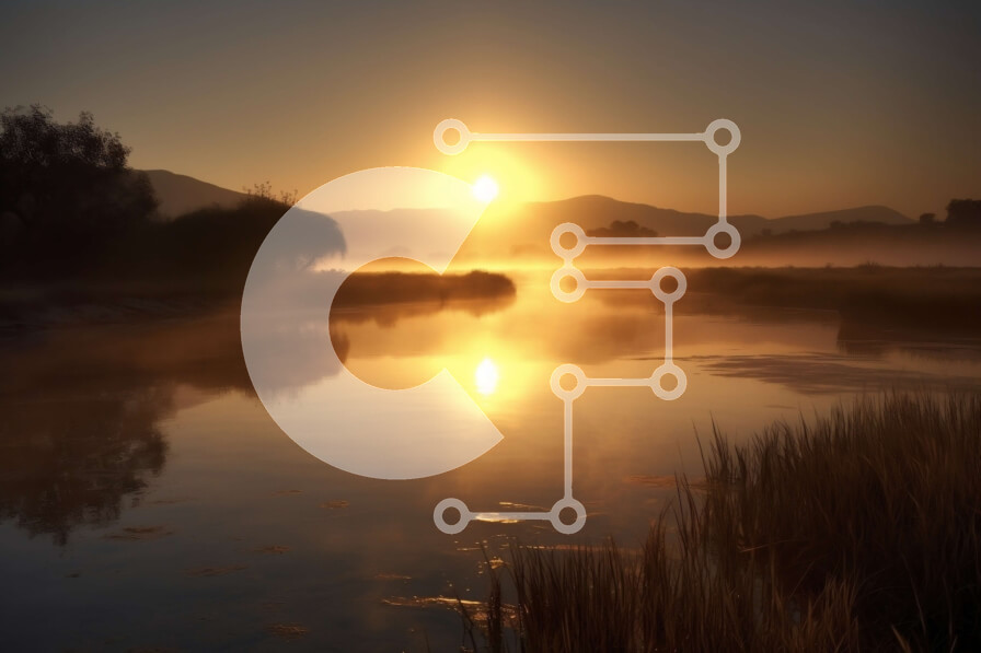 Intra Συλλεκτικό Ξύλινο Παζλ Plywood  4mm - Όμορφη ανατολή πάνω από μια ομιχλώδη λίμνη με βουνά στο φόντο Σε Ξύλινο Κουτί - Διαστάσεις: 10x10 cm – 25 κομμάτια