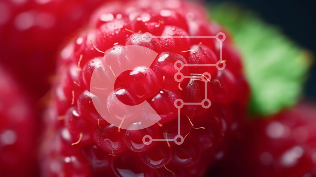 Σετ των 2 Intra Συλλεκτικό Ξύλινο Παζλ Plywood  4mm - Κοντινό πλάνο ενός φρέσκου και ώριμου κόκκινου βατόμουρου Σε Ξύλινο Κουτί - Διαστάσεις: 10x10 cm – 25 κομμάτια