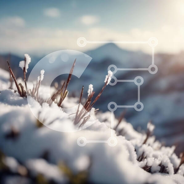 Intra Συλλεκτικό Ξύλινο Παζλ Plywood  4mm - Χιονισμένη βουνοπλαγιά με φως του ήλιου Σε Ξύλινο Κουτί - Διαστάσεις: 10x10 cm – 25 κομμάτια