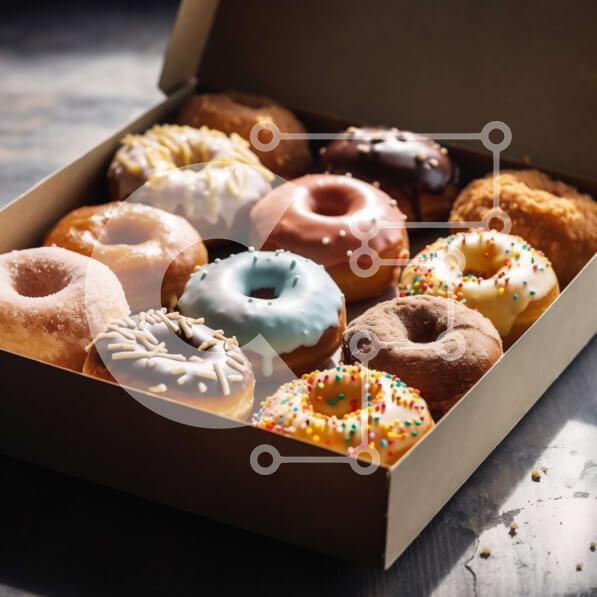 Σετ των 2 Intra Συλλεκτικό Ξύλινο Παζλ Plywood  4mm - Πεντανόστιμα ντόνατς με πασπαλίσματα, σοκολάτα και γλάσο Σε Ξύλινο Κουτί - Διαστάσεις: 10x10 cm – 25 κομμάτια