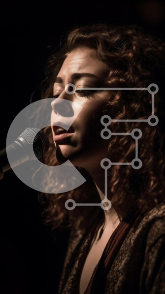 Intra Συλλεκτικό Ξύλινο Παζλ Plywood  4mm - Γυναίκα που τραγουδά και παίζει κιθάρα με σοβαρή έκφραση Σε Ξύλινο Κουτί - Διαστάσεις Puzzle: 10x10 cm – 25 κομμάτια