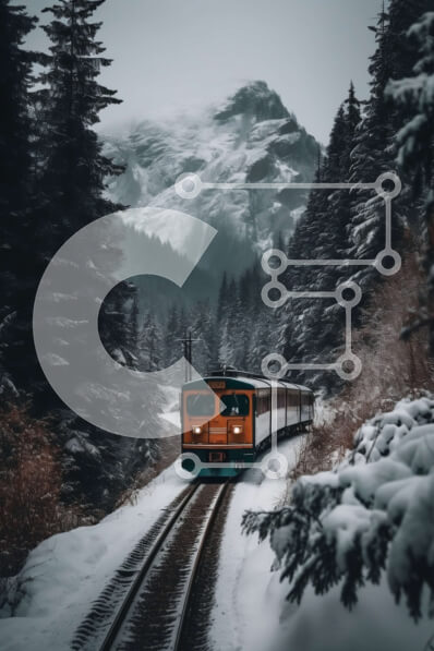 Intra Συλλεκτικό Ξύλινο Παζλ Plywood  4mm - Εκπληκτική βόλτα με το τρένο μέσα από ένα χιονισμένο δάσος Σε Ξύλινο Κουτί - Διαστάσεις Puzzle: 10x10 cm – 25 κομμάτια