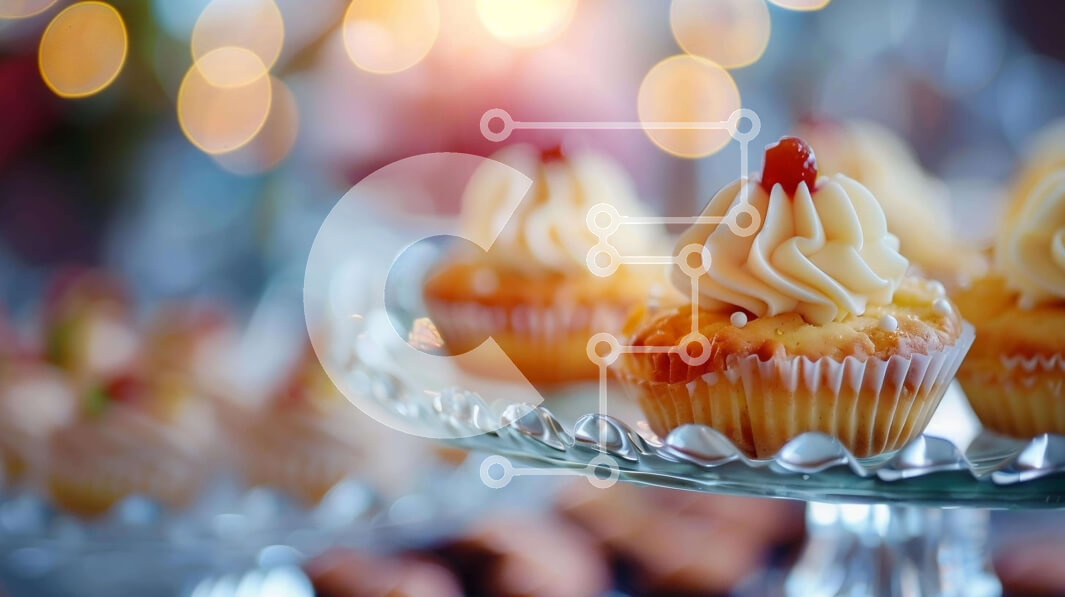 Σετ των 2 Intra Συλλεκτικό Ξύλινο Παζλ Plywood  4mm - Διάφορα cupcakes και επιδόρπια σε γυάλινο πιάτο Σε Ξύλινο Κουτί - Διαστάσεις: 10x10 cm – 25 κομμάτια