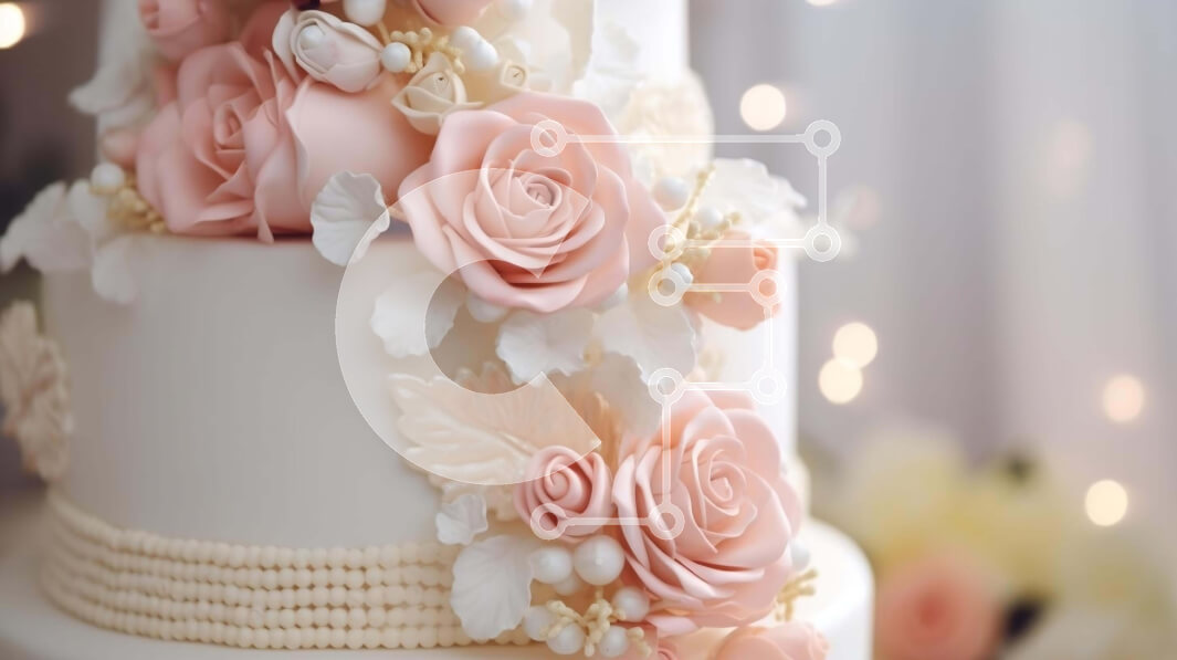 Σετ των 2 Intra Συλλεκτικό Ξύλινο Παζλ Plywood  4mm - Λευκή τούρτα με ροζ τριαντάφυλλα και πέρλες Σε Ξύλινο Κουτί - Διαστάσεις: 10x10 cm – 25 κομμάτια