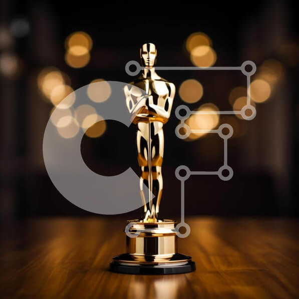 Intra Συλλεκτικό Ξύλινο Παζλ Plywood  4mm - Άγαλμα Όσκαρ με τα χρυσά φώτα Σε Ξύλινο Κουτί - Διαστάσεις Puzzle: 10x10 cm – 25 κομμάτια