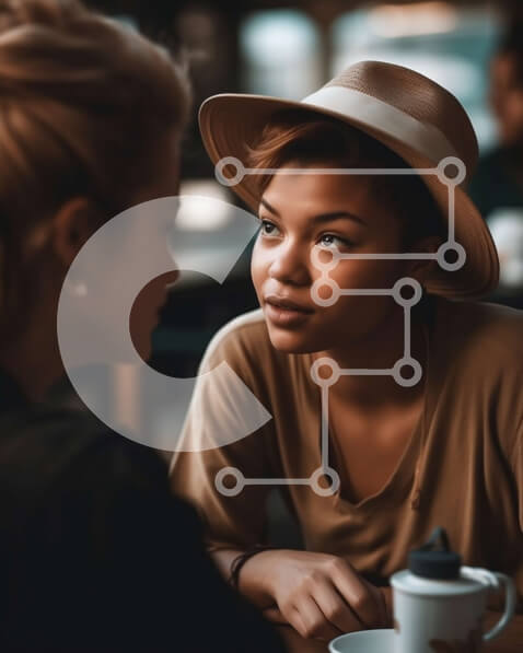 Intra Συλλεκτικό Ξύλινο Παζλ Plywood  4mm - Λυπημένη νεαρή γυναίκα με τον καφέ Σε Ξύλινο Κουτί - Διαστάσεις Puzzle: 10x10 cm – 25 κομμάτια