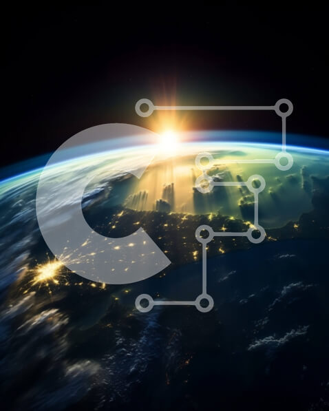 Intra Συλλεκτικό Ξύλινο Παζλ Plywood  4mm - Εκπληκτική θέα της Γης κατά την Ανατολή με τον Ήλιο να ανατέλλει πάνω από τον Ορίζοντα Σε Ξύλινο Κουτί - Διαστάσεις: 10x10 cm – 25 κομμάτια