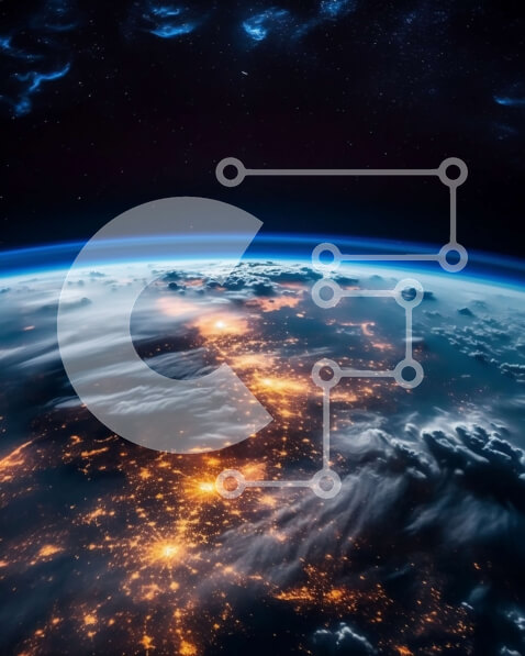 Intra Συλλεκτικό Ξύλινο Παζλ Plywood  4mm - Εκπληκτική εναέρια άποψη της Γης τη νύχτα Σε Ξύλινο Κουτί - Διαστάσεις Puzzle: 10x10 cm – 25 κομμάτια