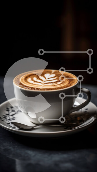 Intra Συλλεκτικό Ξύλινο Παζλ Plywood  4mm - Όμορφη εικόνα ενός φλιτζάνι καφέ με Latte Art Design Σε Ξύλινο Κουτί - Διαστάσεις: 10x10 cm – 25 κομμάτια