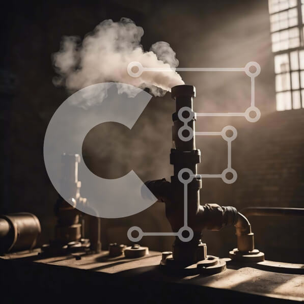 Intra Συλλεκτικό Ξύλινο Παζλ Plywood  4mm - Βιομηχανικός αγωγός ατμού που εκπέμπει καπνό Σε Ξύλινο Κουτί - Διαστάσεις Puzzle: 10x10 cm – 25 κομμάτια