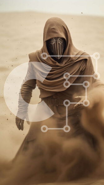 Intra Συλλεκτικό Ξύλινο Παζλ Plywood  4mm - Μυστηριώδες Πρόσωπο με Φωτόσπαθο στην Έρημο Σε Ξύλινο Κουτί - Διαστάσεις Puzzle: 10x10 cm – 25 κομμάτια