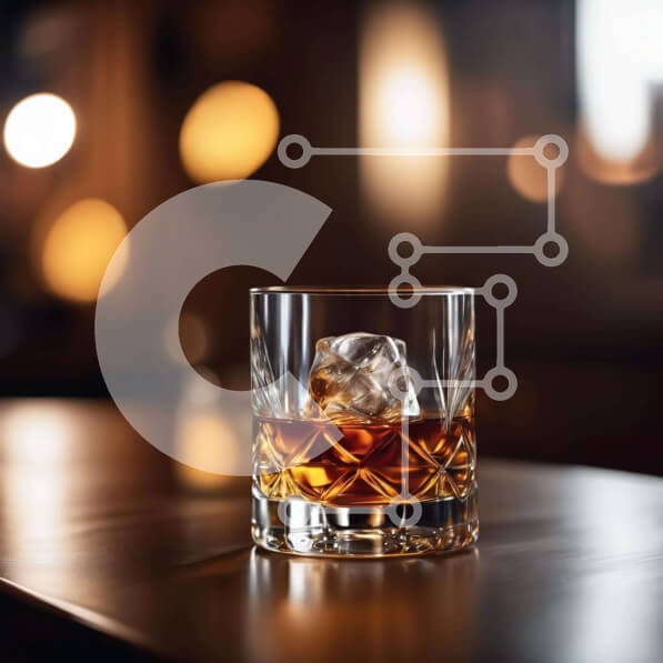 Σετ των 2 Intra Συλλεκτικό Ξύλινο Παζλ Plywood  4mm - Ποτήρι ουίσκι με παγάκι Σε Ξύλινο Κουτί - Διαστάσεις: 10x10 cm – 25 κομμάτια