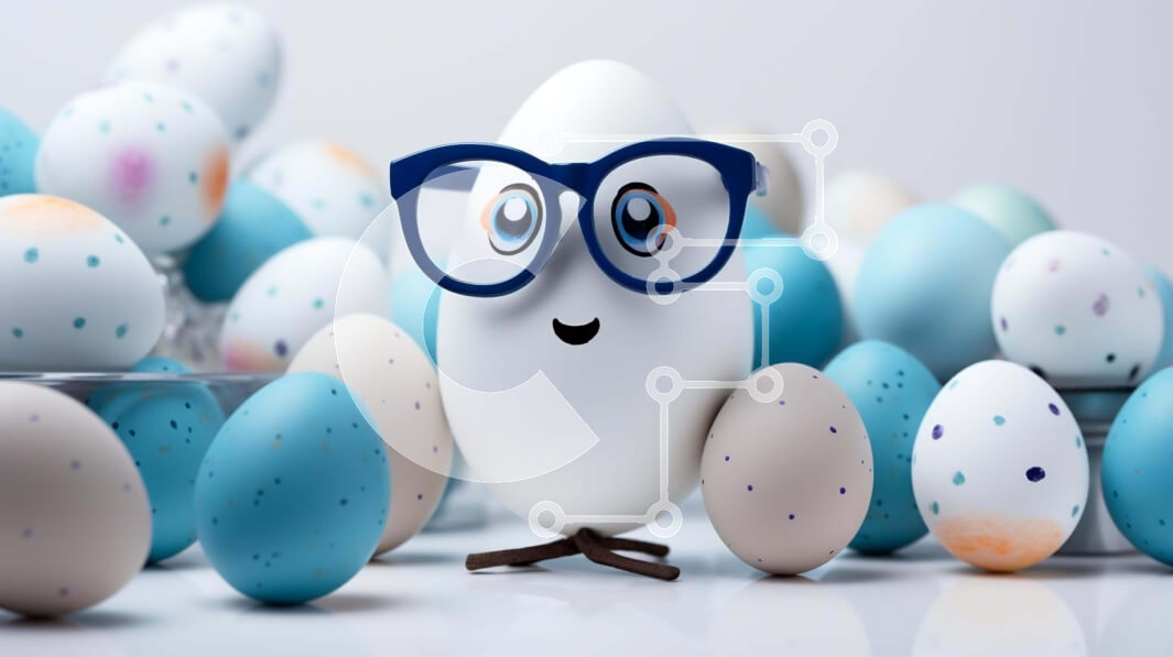 Intra Συλλεκτικό Ξύλινο Παζλ Plywood  4mm - Πασχαλινό αυγό με μπλε ποτήρια και φίλους Σε Ξύλινο Κουτί - Διαστάσεις: 10x10 cm – 25 κομμάτια