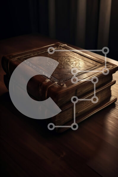 Intra Συλλεκτικό Ξύλινο Παζλ Plywood  4mm - Καφέ δερματόδετο βιβλίο με χρυσά γράμματα σε ξύλινο τραπέζι Σε Ξύλινο Κουτί - Διαστάσεις Puzzle: 10x10 cm – 25 κομμάτια