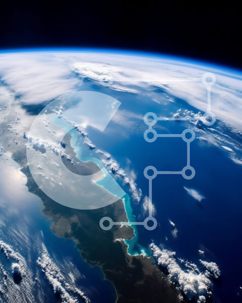 Intra Συλλεκτικό Ξύλινο Παζλ Plywood  4mm - Εκπληκτική εναέρια εικόνα της Γης από το διάστημα Σε Ξύλινο Κουτί - Διαστάσεις Puzzle: 10x10 cm – 25 κομμάτια