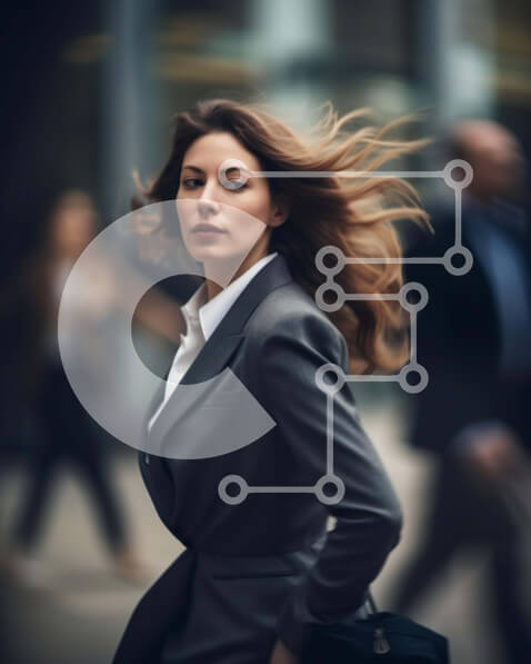 Intra Συλλεκτικό Ξύλινο Παζλ Plywood  4mm - Επιχειρηματίας που περπατά με θολό φόντο Σε Ξύλινο Κουτί - Διαστάσεις Puzzle: 10x10 cm – 25 κομμάτια