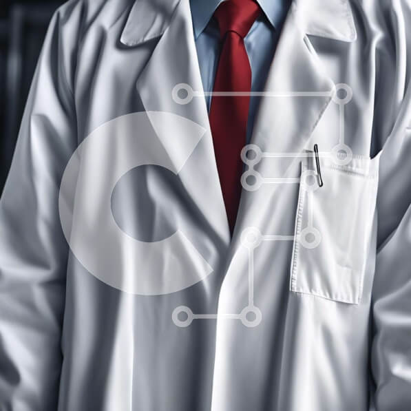 Intra Συλλεκτικό Ξύλινο Παζλ Plywood  4mm - Επαγγελματίας με λευκό παλτό εργαστηρίου και κόκκινη γραβάτα Σε Ξύλινο Κουτί - Διαστάσεις Puzzle: 10x10 cm – 25 κομμάτια