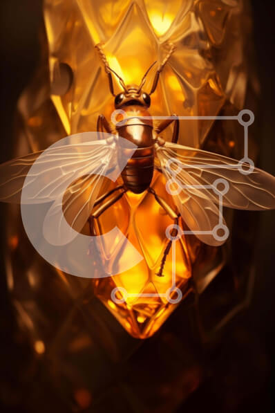 Σετ των 2 Intra Συλλεκτικό Ξύλινο Παζλ Plywood  4mm - Μέλισσα σε γυαλί Σε Ξύλινο Κουτί - Διαστάσεις: 10x10 cm – 25 κομμάτια