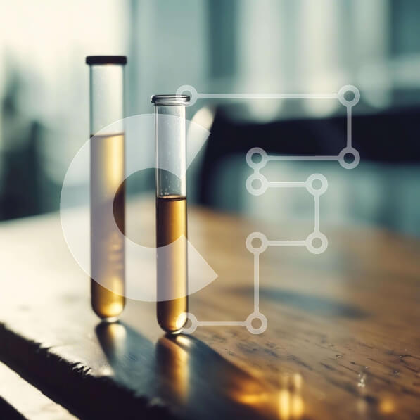 Intra Συλλεκτικό Ξύλινο Παζλ Plywood  4mm - Δοκιμαστικοί σωλήνες σε ξύλινο τραπέζι με υγρό Σε Ξύλινο Κουτί - Διαστάσεις Puzzle: 10x10 cm – 25 κομμάτια